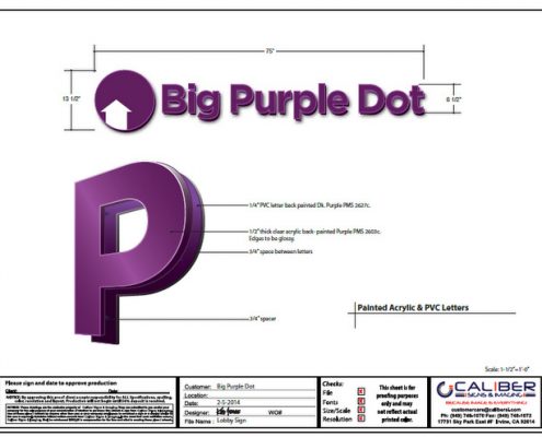 Big Purple Dot Lobby Sign Schematic