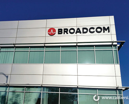 Broadcom Illuminated building Channel Sign Orange County - Caliber Signs & Imaging in Irvine Call: 949-748-1070