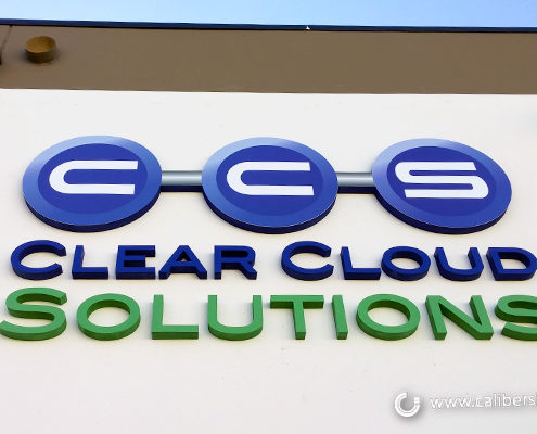 Clear Cloud Solutions building Foam Letters Orange County - Caliber Signs & Imaging in Irvine Call: 949-748-1070