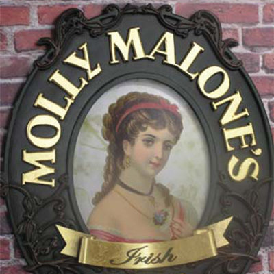 Molly Malone's Pub custom exterior plaque orange county - Caliber Signs & Imaging in Irvine Call: 949-748-1070