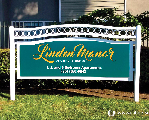 VPM Linden Manor Post & Panel Sign - Orange County by Caliber Signs & Imaging in Irvine - 949-748-1070