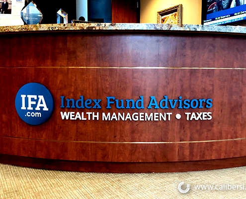 Lobby Signs for Financial Firms in Irvine CA