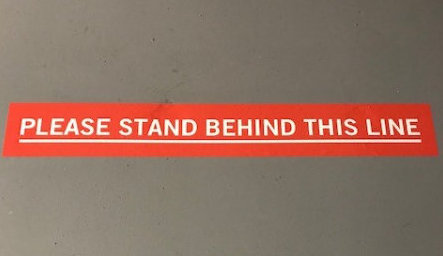 Stand behind the line COVID 19 floor decals