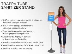 Hand Sanitizer Stands Trappa Tube Caliber Signs and Imaging