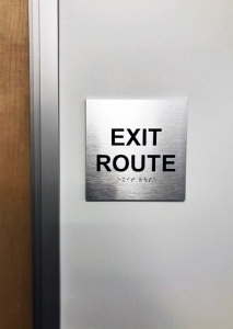 Exit Route Sign Irvine CA Caliber Signs and Imaging WEB