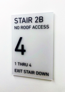 Stairwell Sign Roof Access Irvine CA Caliber Signs and Imaging WEB