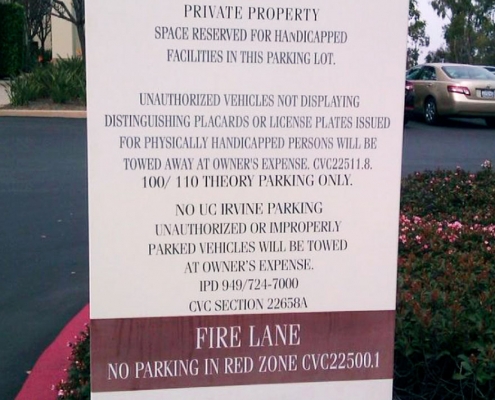 PRIVATE PROPERTY FIRE LANE SIGN