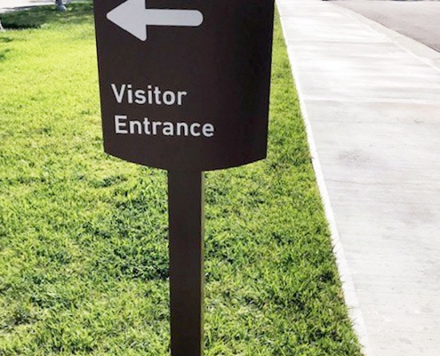 Visitor Entrance Sign Irvine CA Caliber Signs and Imaging WEB