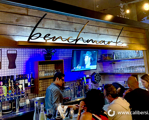 Custom Restaurant Sign Benchmark Restaurant Santa Ana Caliber Signs and Imaging
