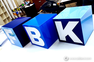 Custom Sign Cubic Sign KBF Standalone Irvine CA Caliber Signs and Imaging