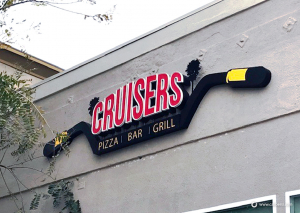 Custom Wall Sign illuminated Sign Cruisers Pizza Sign Caliber Signs and Imaging