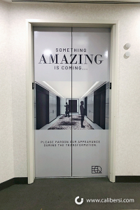 Elevator Door Wrap EQ Office Caliber Signs and Imaging