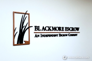 Lobby Sign Reception Sign 3D Logo Blackmore Escrow Caliber Signs and Imaging