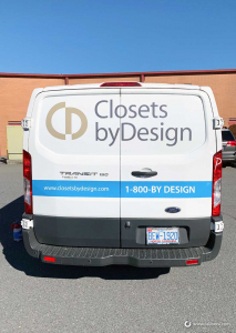 Partial Van Wrap Vechicle Graphics Closets by Design 3 Caliber Signs and Imaging