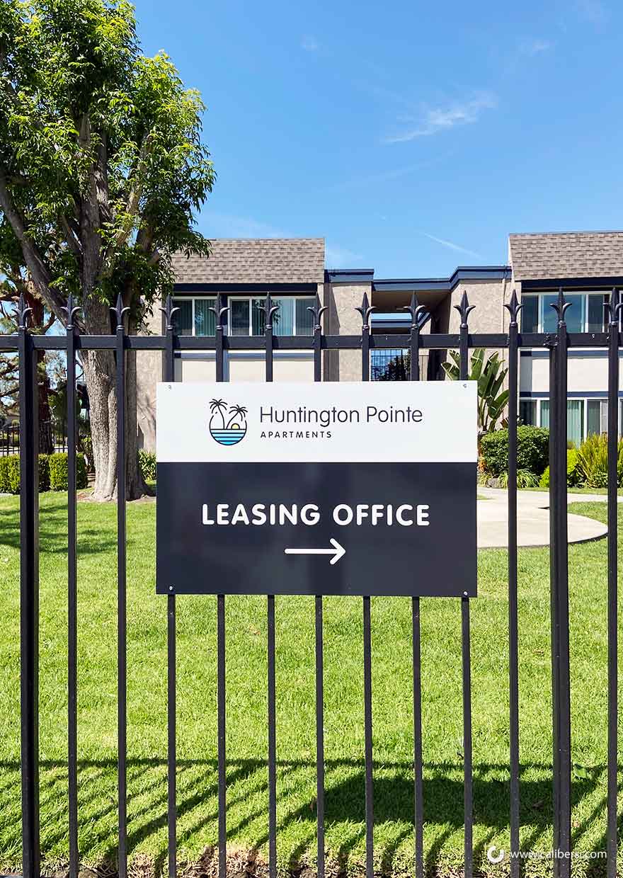 Leasing Office Directional Sign Huntington Beach, CA