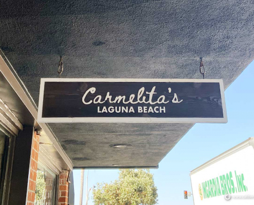 Sandblasted sign for a Laguna Beach restaurant