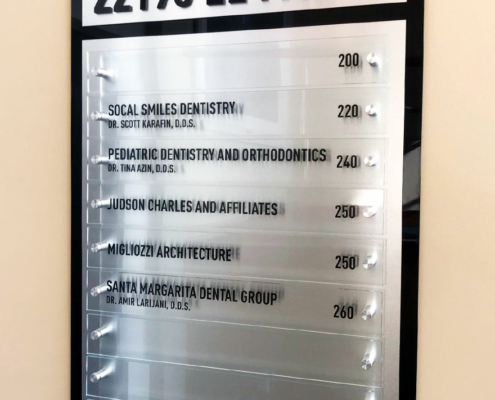 Acrylic Indoor Directory Sign