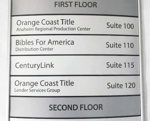 Building Floor Directory Sign